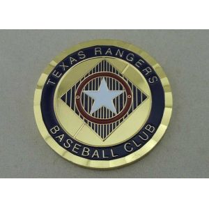 Brass Stamped With Epola Enamel Personalized Coins With Gol Plating