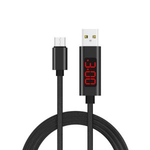 Buy cheap 2.4A Type C mobile phone nylon data cable,1.2M Voltage and current intelligent display data cable for Apple, Android , from wholesalers