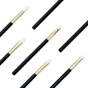 5PCS Eyeshadow Makeup Brush Set Black Wooden Handle Eyeliner Cosmetic Multifunct