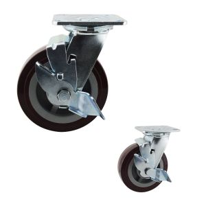 Buy cheap Red PU Wheel Swivel Single Brake 6 Inch Heavy Duty Casters from wholesalers