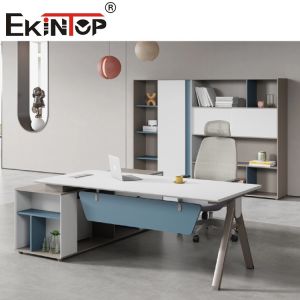 Buy cheap Luxury Extendable L Shape Office Table Executive Manager Desk Customized Size from wholesalers