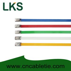 Buy cheap 4.6*300mm 201,304,316 grade epoxy polyester coated Ball-lock ss cable ties from wholesalers