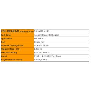 Super Precision 7909A5TRDULP3 Angular Contact Ball Bearing Machine Tool Bearing