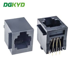 DGKYD5222E1166IWA2DY5 Vertical RJ11 PCB Socket Female Head 1x1 Port 6Pin DIP