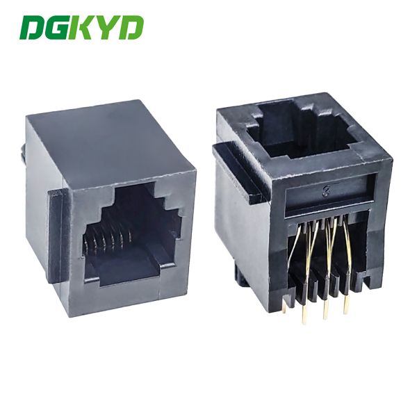 DGKYD5222E1166IWA2DY5 Vertical RJ11 PCB Socket Female Head 1x1 Port 6Pin DIP