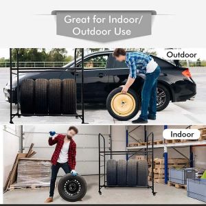 Metal Garage Tire Storage Rack Custom Heavy Duty Corrosion Protection