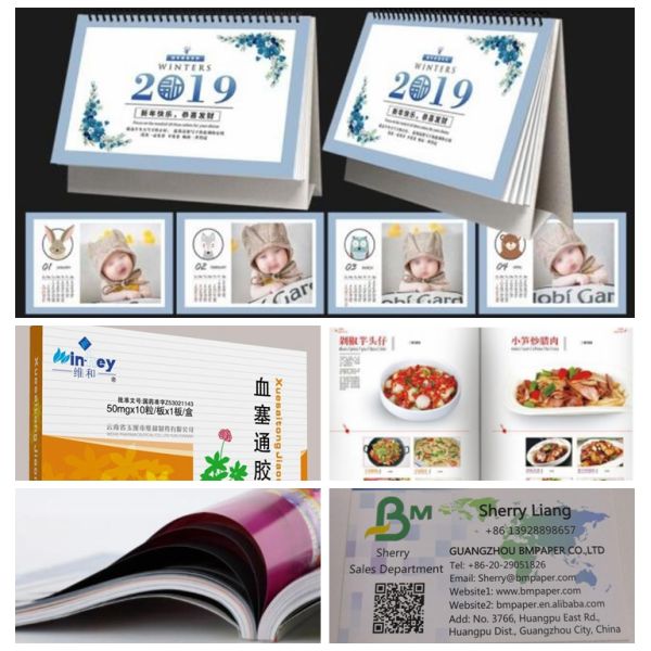 Glossy Art Paper C2S Coated Paper 115 128 grams Glossy / Matt Art Paper 640 * 900mm Ream Package