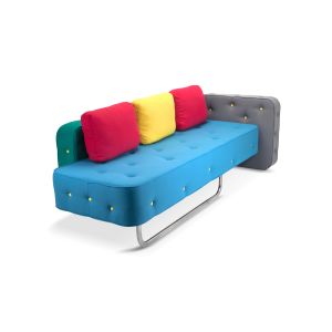 Public Area / Hotel / Restaurant Booth Seating Bright Color With Three Seat