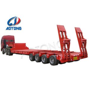 Buy cheap Low Bed Semi Trailer 2 Axle 3 Axle 4 Axle Lowbed 80 Ton 100 Ton gooseneck trailer from wholesalers