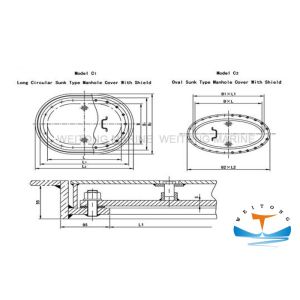 Buy cheap Manhole Marine Hatch Cover 450x350-800x600mm Long Circle Shape With M20 Bolt from wholesalers