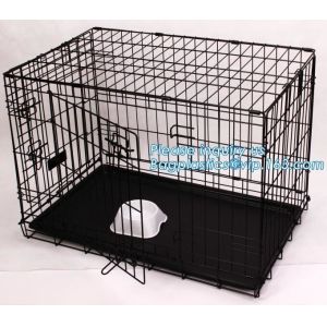 Buy cheap Scratch Resistant and Bite Resistant Bold Foldable Pet Wire Dog Kennels Cages, Folding Steel Dog Cages With Plastic Tray from wholesalers