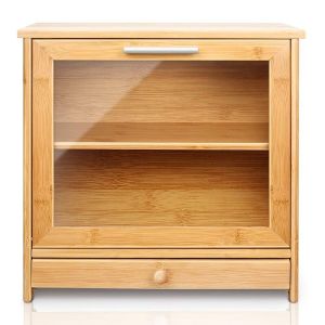 Buy cheap Rectangle Bamboo Bread Storage Box for Loaves and Pastries Stackable Double Layer Design from wholesalers