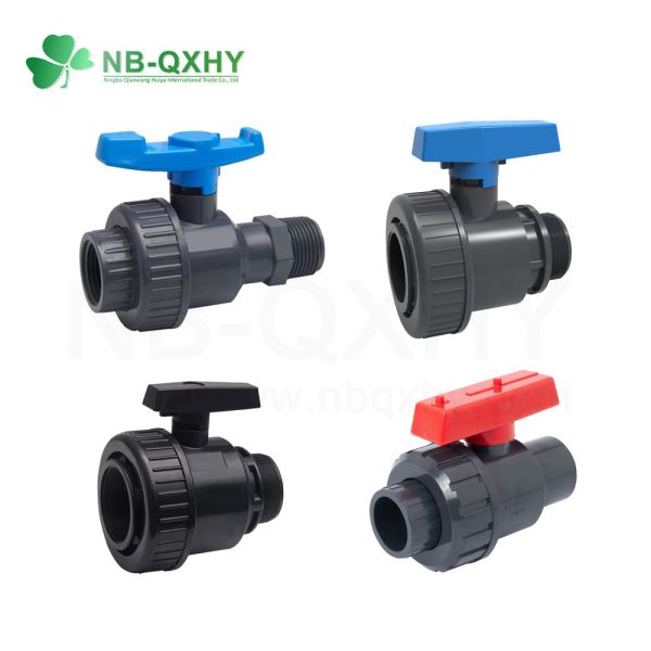 Quality PVC/UPVC/Plastic Irrigation F/M Union Ball Valve High Thickness Straight Through Type for sale