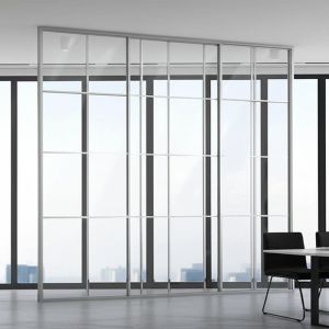 Buy cheap Office Glass Partition Wall with 108mm/90mm Thickness Up to 3000mm Height and 1200mm Grid Width for Aluminum Frame from wholesalers