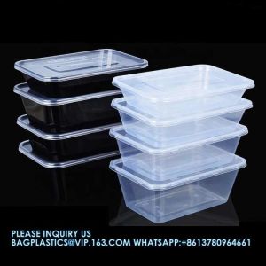 500 Ml Disposable Lunch Box Rectangular Bento Transparent Plastic Tableware