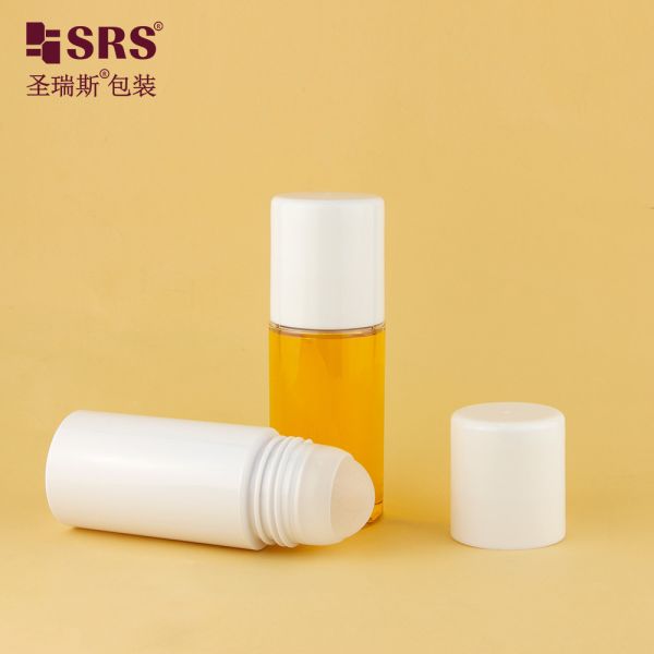 PET43 130ML 170ML Big Capacity PET Plastic Customize Color Round PCR Recycled Roll On Bottle For Deodorant Gel