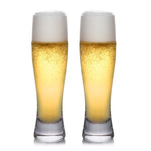 Buy cheap 398ml Handmade round Beer Glass Clear Pilsner Glass With Thick Bottom from wholesalers
