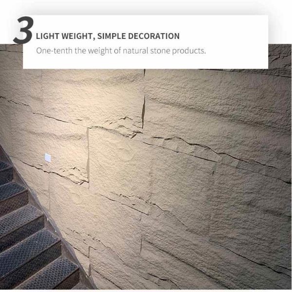 Home Decoration PU Cultural Stone Panel Dark Grey Simulation Polyurethane 120 * 60cm