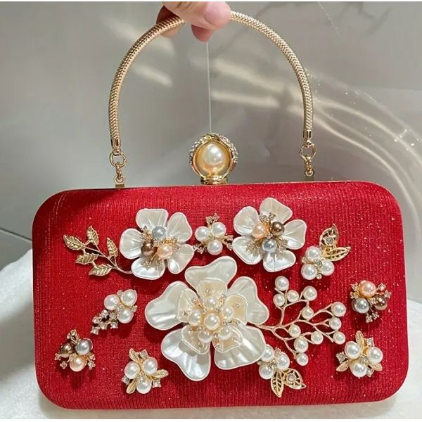 Quality No Edge Paint Evening Handbag Elegant Style with Golden Details and Golden Accents for sale