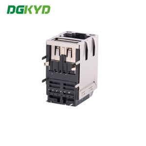 Buy cheap KRJ-21USBNL Rj45 8p8c Modular Connector USB2.0 Socket Integrated With 100Mbps Network Interface Tab Up from wholesalers