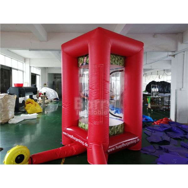 PVC Inflatable Cube Cash Money Catching Grab Machine Booth For Advertising