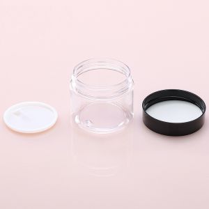 Buy cheap Plastic Jar Container With Lid And Label Refillable Empty Round Clear PET Cosmetic Sample Containers For Lotion, Cream, Ointments, Body Butter, Makeup from wholesalers