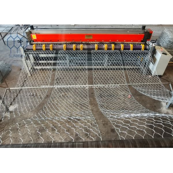 Automatic Gabion Mesh Box Making Machine PLC Control 105 X 1250mm Mesh For Flood Control/River