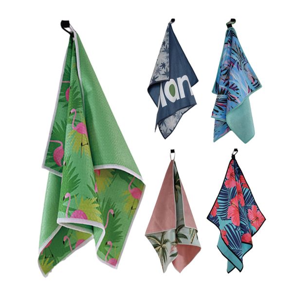 Custom Golf Towel Waffle Weave Microfiber /golf Microfiber Golf Towel Digital