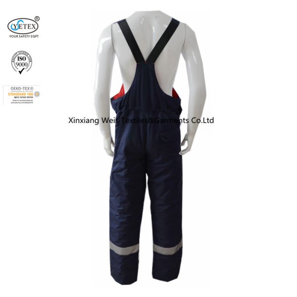 Quality Navy Blue Fr Bib Insulated Overalls With Reflective Trim for sale