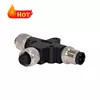 Quality Rigoal 3p 4p 5p M12 Waterproof T Connector IP67 IP68 3 Way T Cable Connector for sale