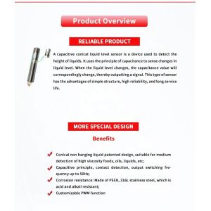 Buy cheap 24VDC Capacitive Conical Liquid Level Sensor For High Liquid Level Change Detection from wholesalers