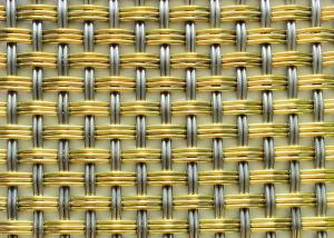 Buy cheap Interior Brass Crimped Decorative Woven Wire Mesh ISO9001 4m To 8m product