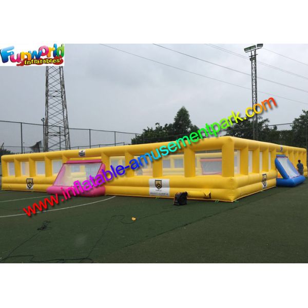 Quality Customized Four Goal Inflatable Football Arena , Soapy Football Soccer Pitch for sale