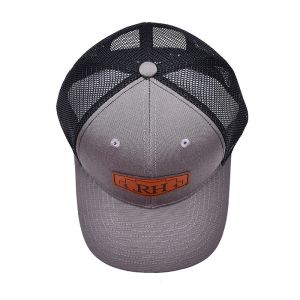 Buy cheap Customizable Cotton-Front Trucker Cap with Sweatband Custom Lether Patch from wholesalers