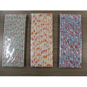 Buy cheap Flower design paper straws Christmas party supplies paper drinking straws from wholesalers