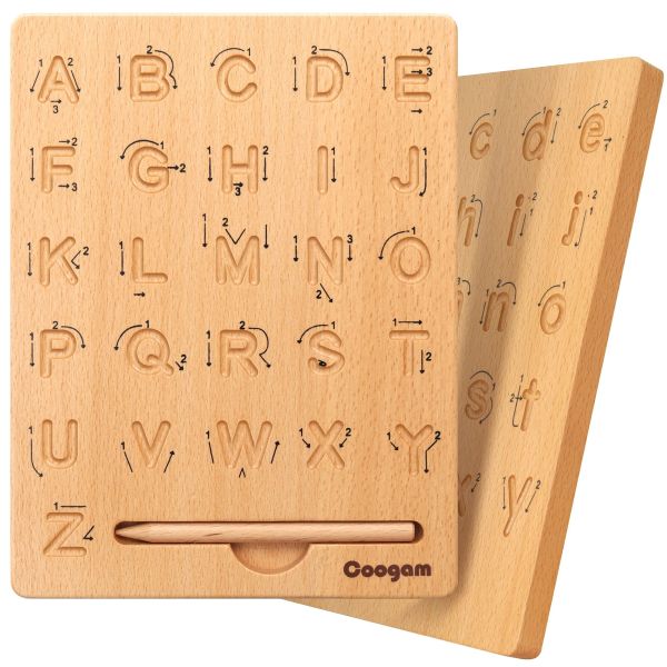 Buy cheap Wooden Letters Practicing Board Double-Sided Alphabet Tracing Tool Learning to Write ABC Educational Toy from wholesalers