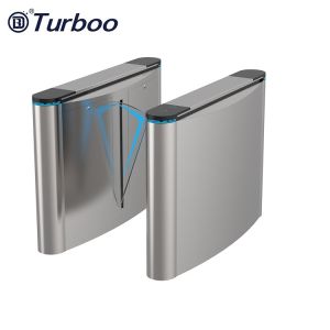 Pedestrian Access Control Turnstile Flap Barrier Gate With Fingerprint Face