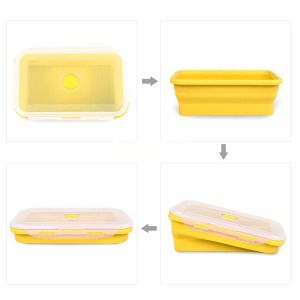 Buy cheap Eco Friendly Odorless Foldable Container Retractile Expandble Storage Food Packaging Bento Vacuum Seal Silicon Bowl from wholesalers