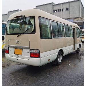 Buy cheap LHD Second Hand Coaster Bus Hino Engine 23 Seater Khaki Bus With Luxury A/C System from wholesalers