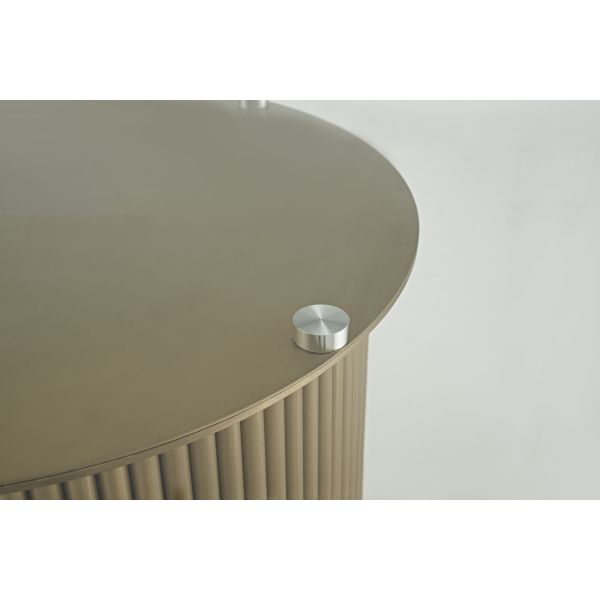 Good Price of High Quality Luxury Stainless steel Base Tempered Glass Top Dining Table Accent Round Table Hotel Furniture Table