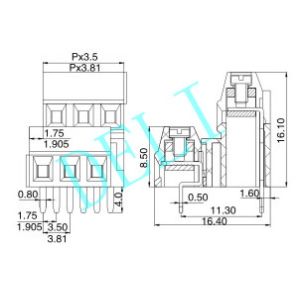 Buy cheap High Quality Rising Clamp 3.5/3.81mm Plastic Screw Terminal Block DL128B-XX-3.5/3.81 from wholesalers