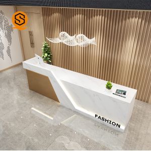 Buy cheap OEM Logo Modern Hotel Reception Desks Solid Surface Material Waterproof from wholesalers