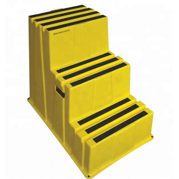 Stackable 3 Tires Plastic Step Stool With Non Slip Mat
