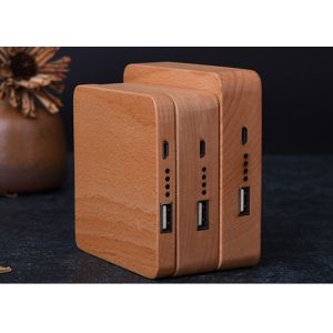Buy cheap 7800mAh Carved Wood Power Bank Customized Design Silk Screen Logo from wholesalers