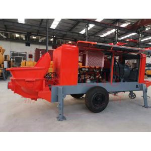 Mobile Electric Concrete Pump 80m3 / H Capacity Red Color SGS Approval