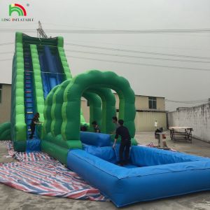 Giant Water Slide Inflatable Commercial Inflatable Water Slide with Pool