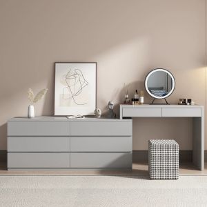 Buy cheap Customized Fabric Leather Wooden Vanity Table Unit Bedroom Nightstand from wholesalers