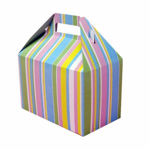Buy cheap Beautiful Foldable Cake Packaging Box Silver Art / Kraft Paper With Handle from wholesalers