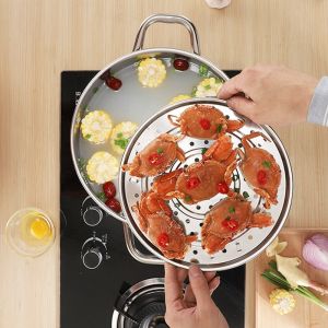 Buy cheap Good Quality Cookware 401 Stainless Steel Pots 28 CM Stock Pots Big Steam Pots With Spacers from wholesalers