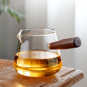 Clear Glass Teapot with Removable Filter Spout for Loose Leaf and Blooming Tea